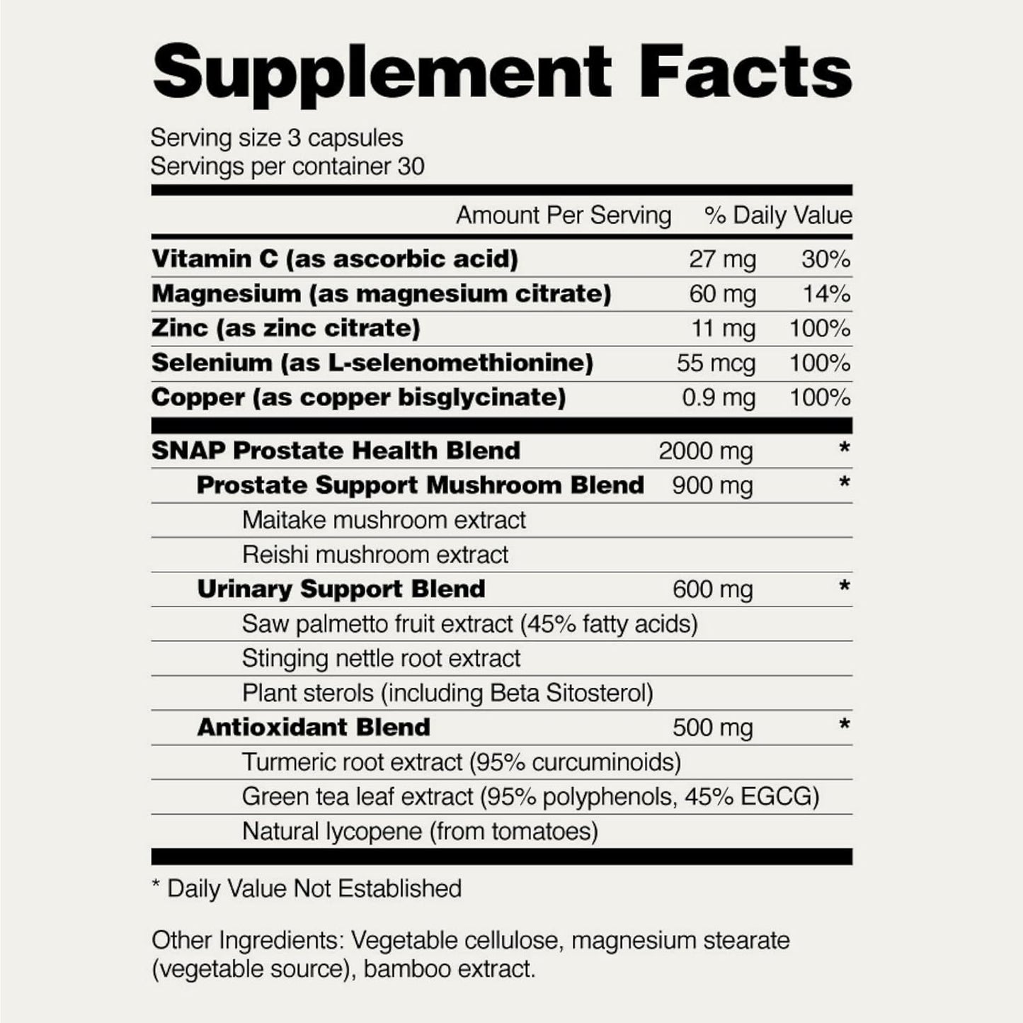Snap Supplements Prostate Health Support Supplement Bundle with Nitric Oxide Booster