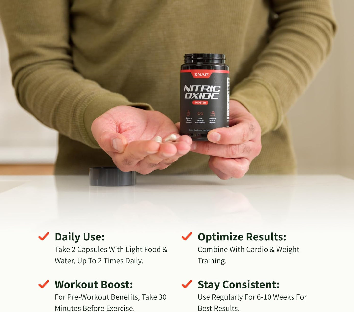 Snap Supplements Prostate Health Support Supplement Bundle with Nitric Oxide Booster
