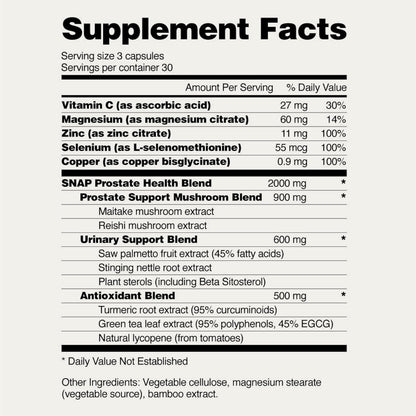 Snap Supplements Prostate Health Support Supplement Bundle with Nitric Oxide Booster